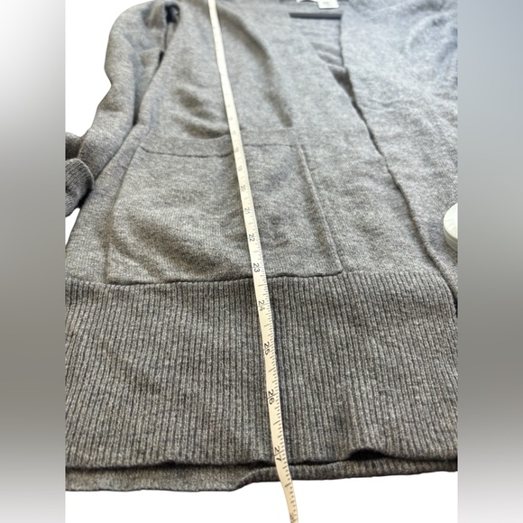 Max Studio Merino Wool Blend Open Front Cardigan XS Gray Pockets Grey Classic - Picture 4 of 10